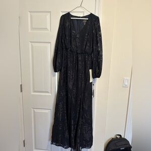 Adrianna Papell Black Long Sleeve Dress